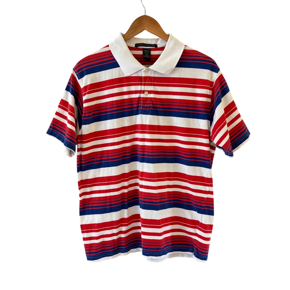 Y2K Marithe Francois Girbaud Polo Shirt Mens XL Striped 90s Streetwear‎ Sporty
